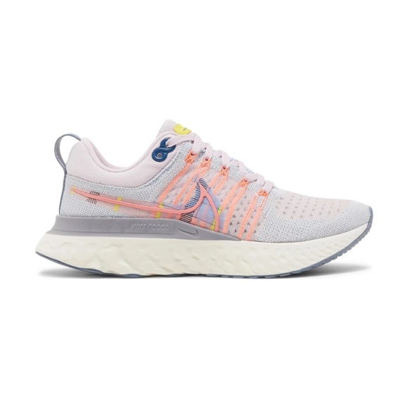 Nike React Infinity Run Flyknit 2 Premium Pink Foam Blue Tint Running Shoes - Picture 2 of 16